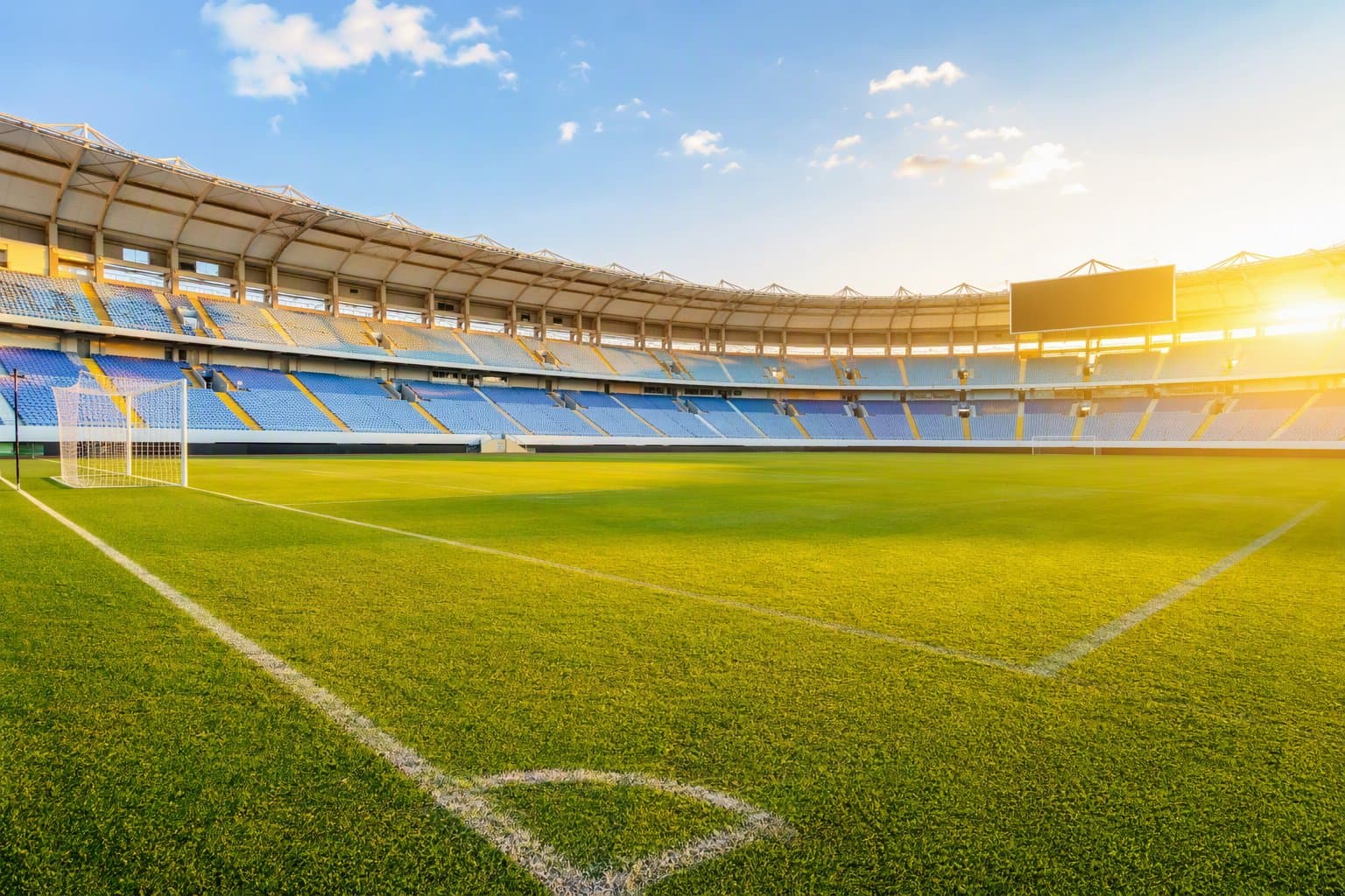 Sunlit Soccer Stadium - illustration, Jake Team LLC