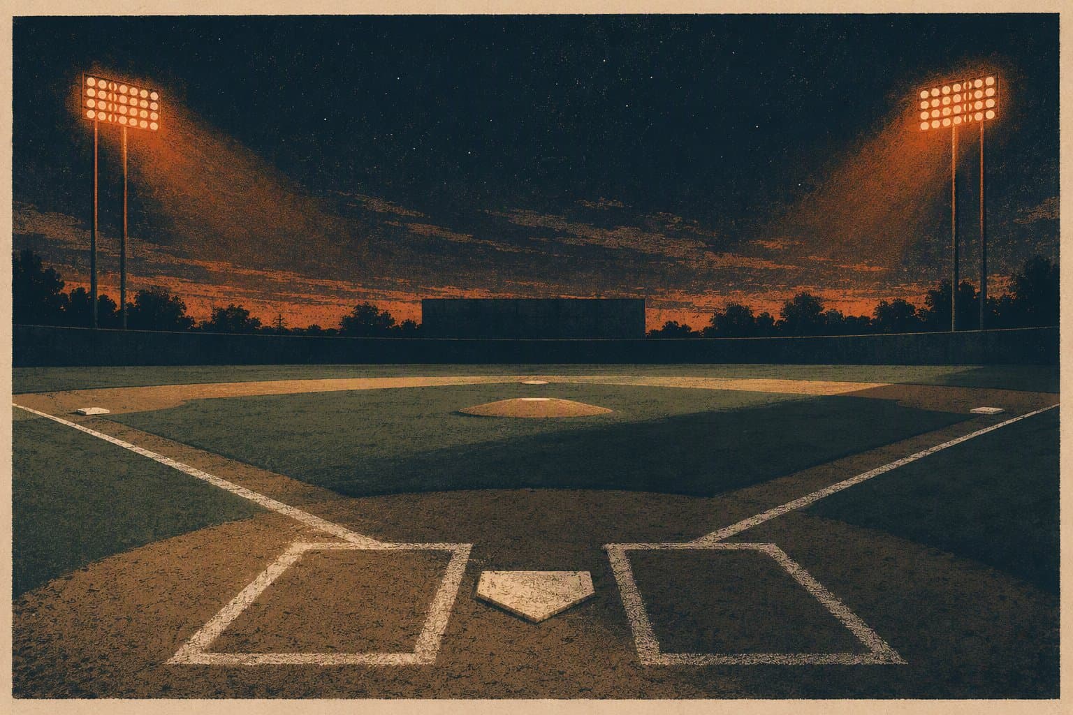 late-game baseball - illustration, Jake Team LLC
