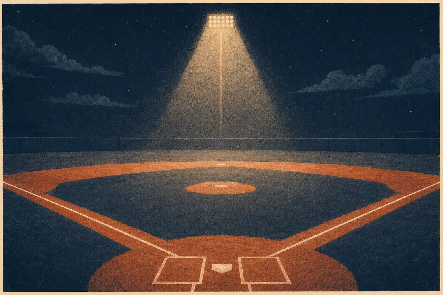 Late-night baseball - illustration, Jake Team LLC
