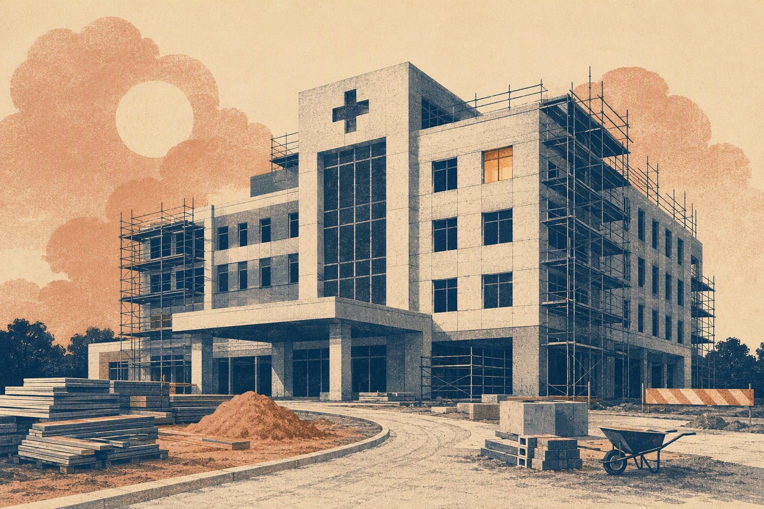 new hospital opening - illustration, Jake Team LLC