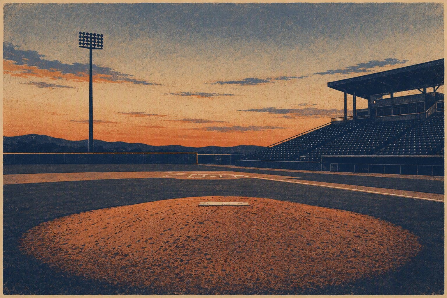 Empty baseball stadium - illustration, Jake Team LLC