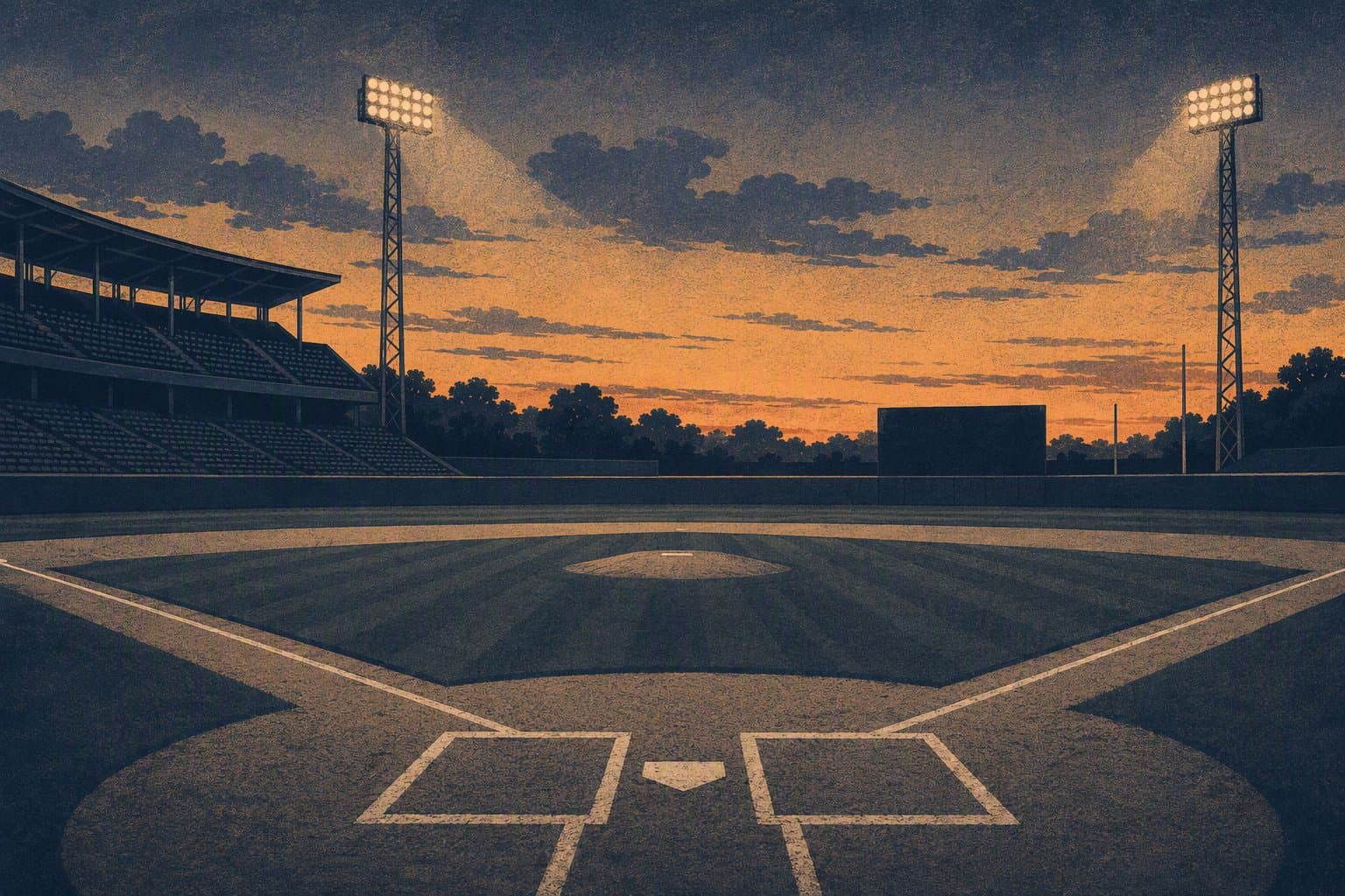 baseball evening - illustration, Jake Team LLC