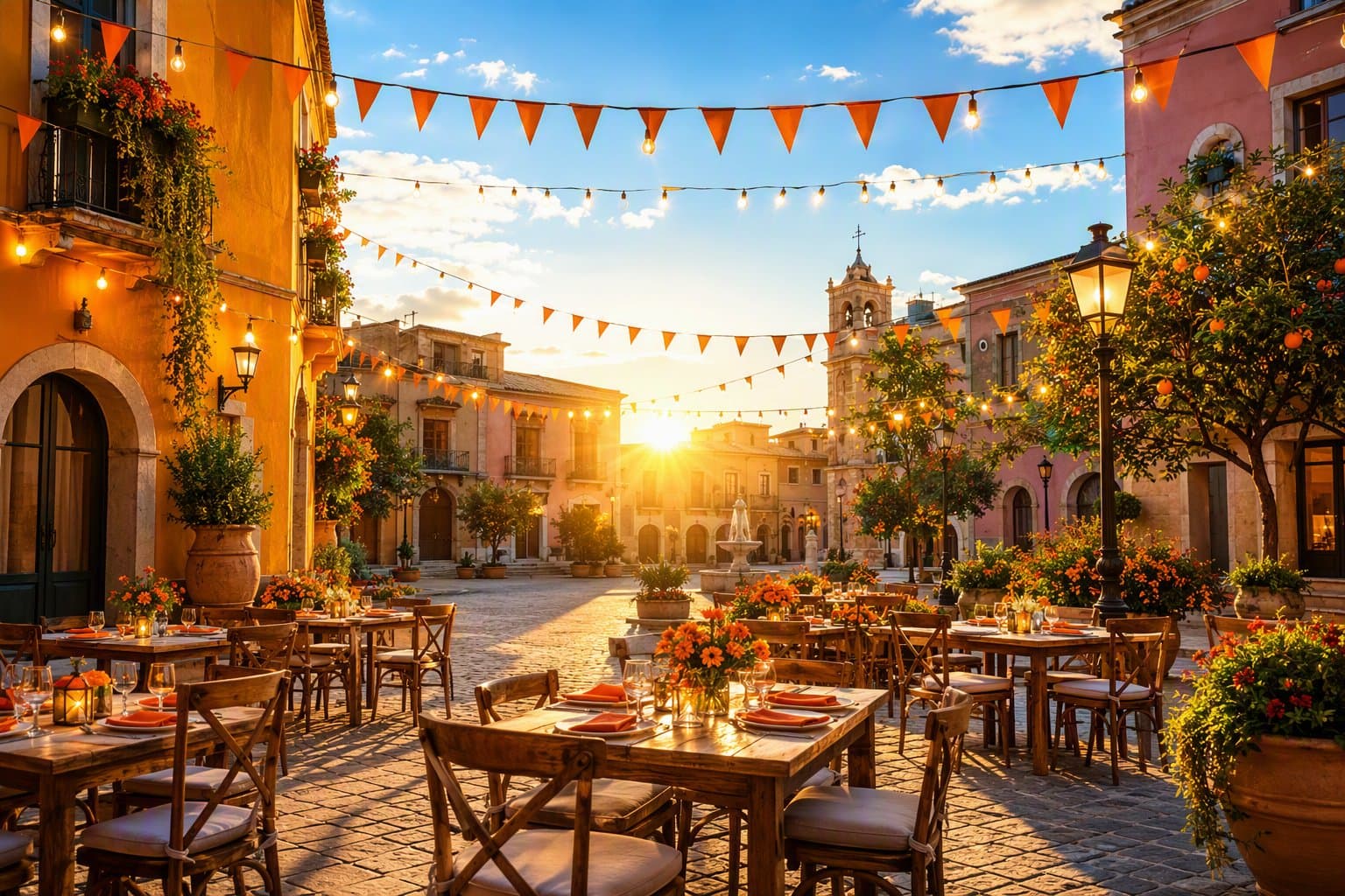 Festival dining scene - illustration, Jake Team LLC