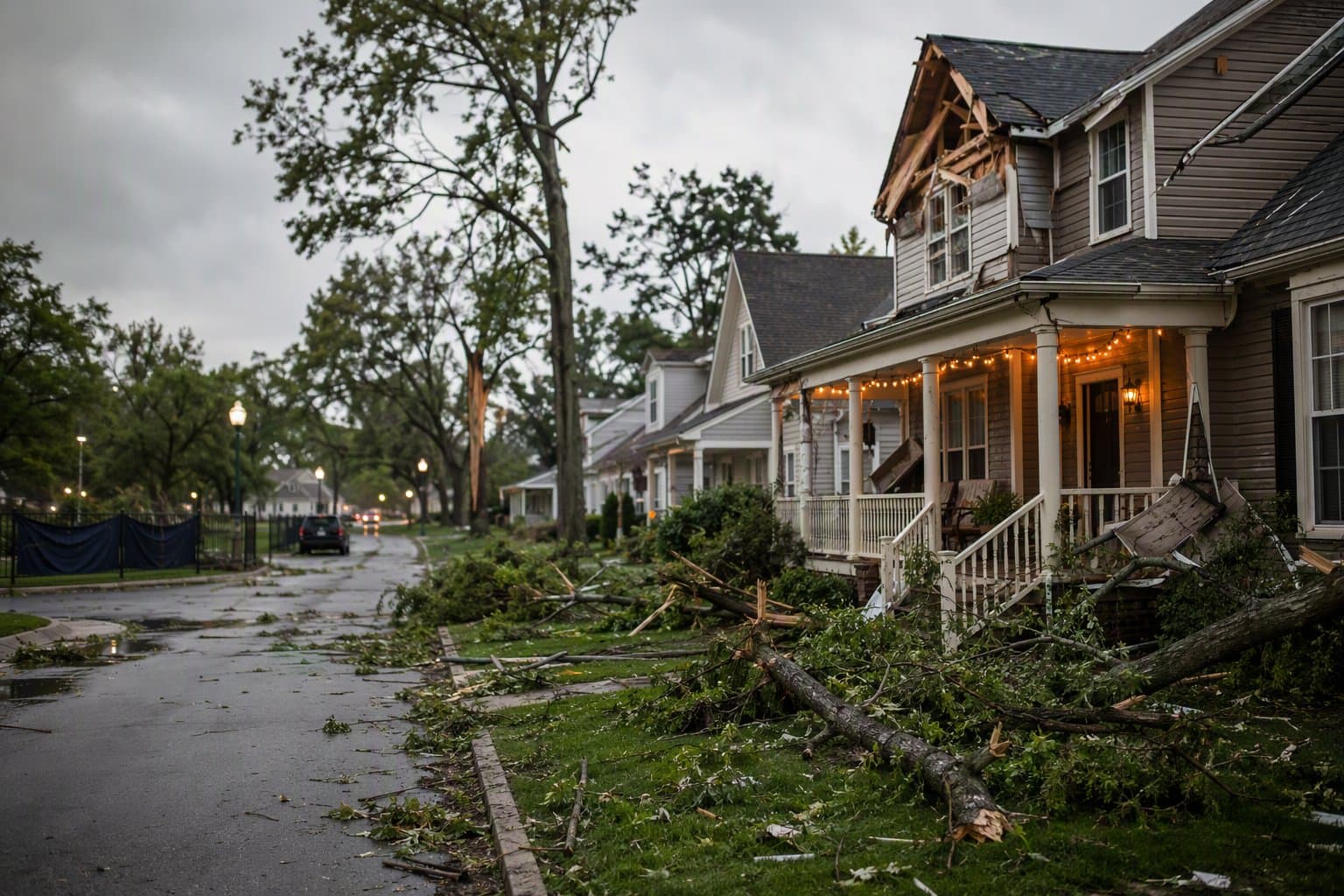Storm damage aftermath - illustration, Jake Team LLC