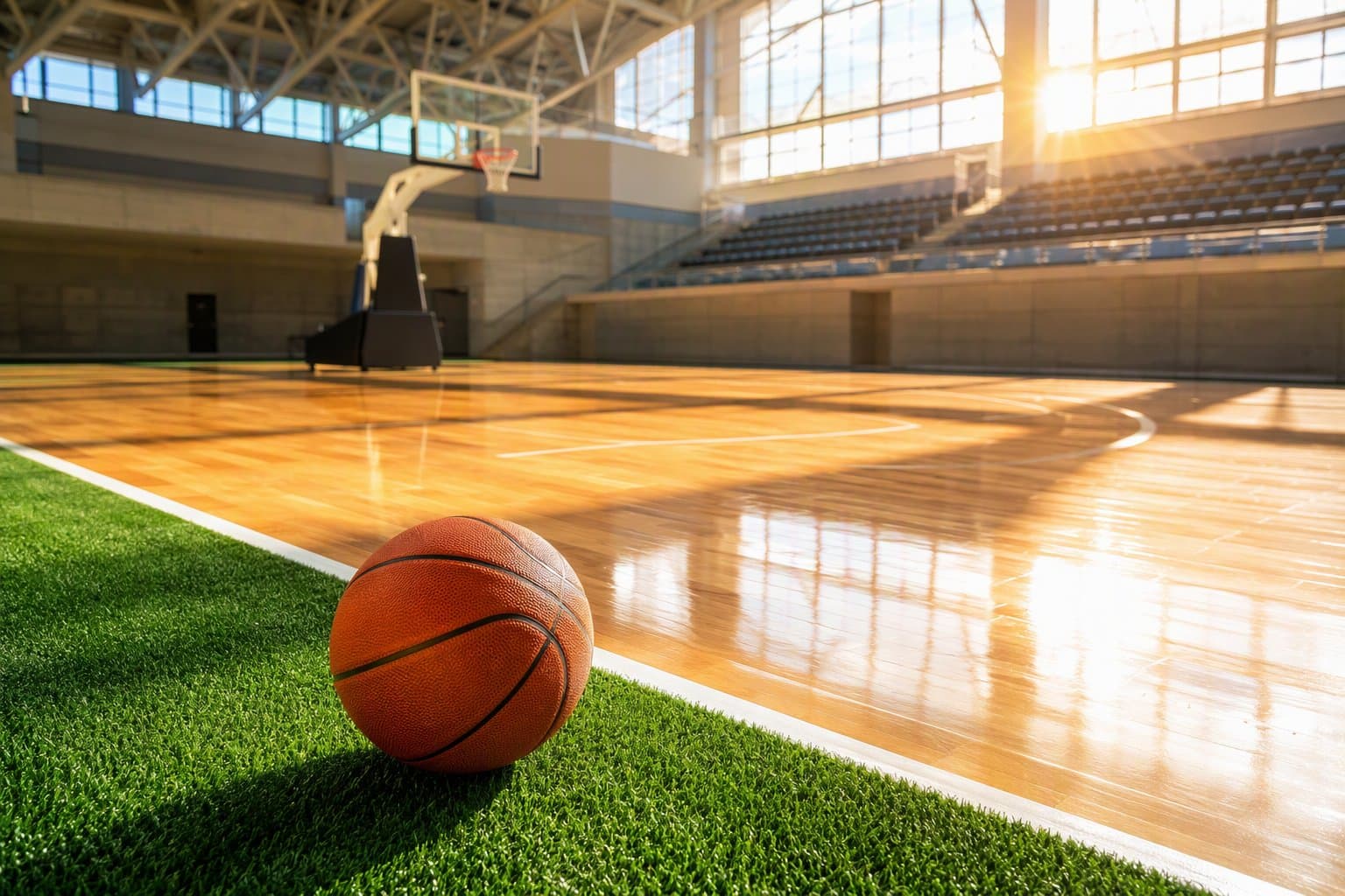 Sunlit Basketball Court - illustration, Jake Team LLC