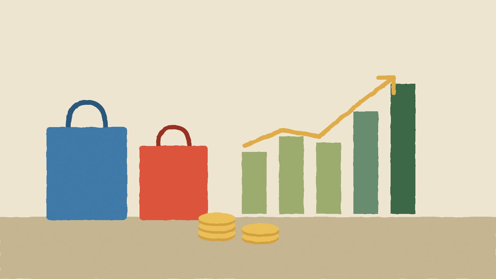 Shopping bags and sales receipt - illustration, Jake Team LLC