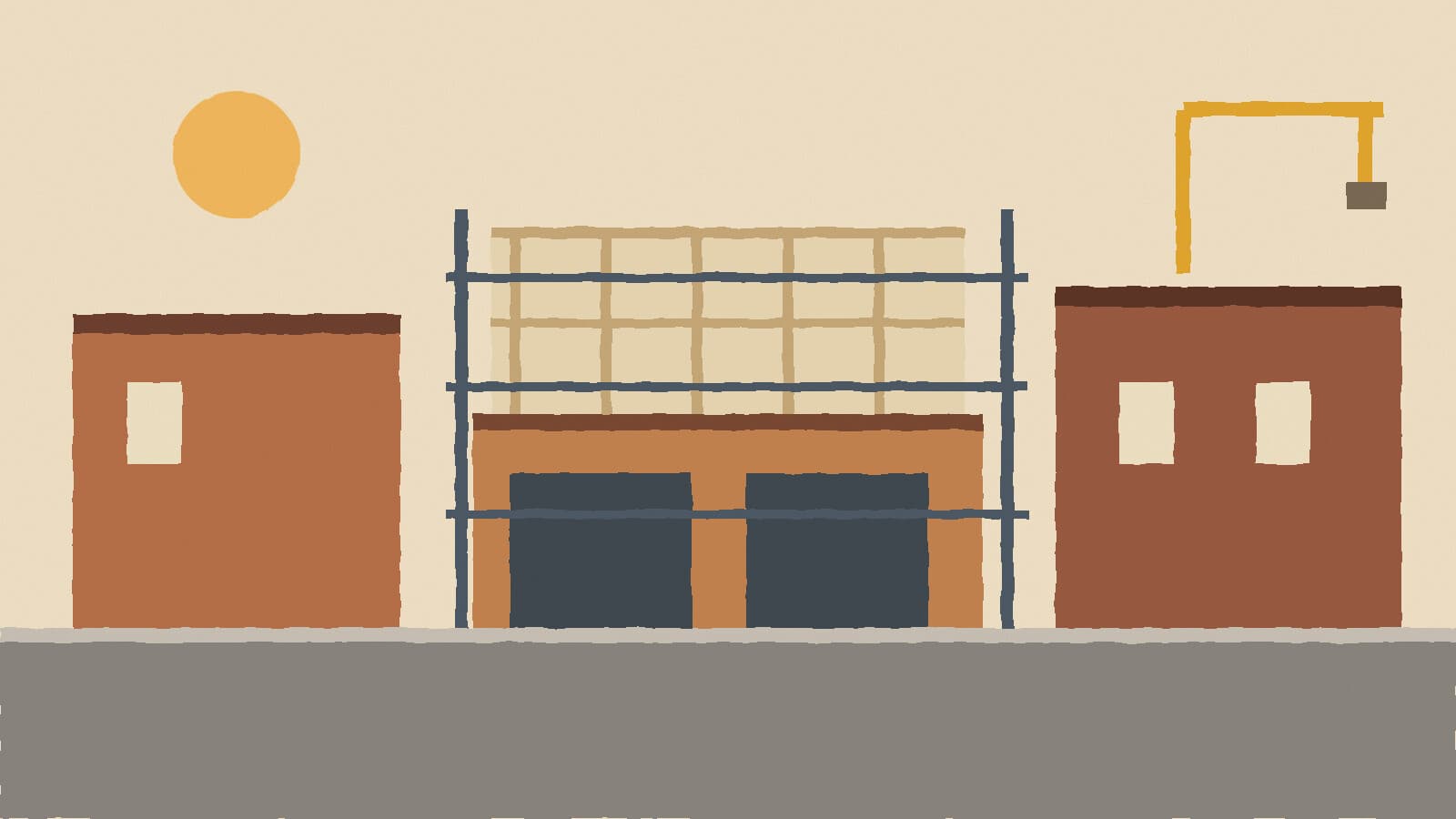 Downtown building adding a floor - illustration, Jake Team LLC