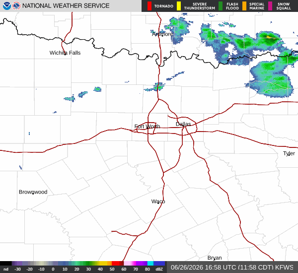 National Weather Service radar for North Texas (KFWS)