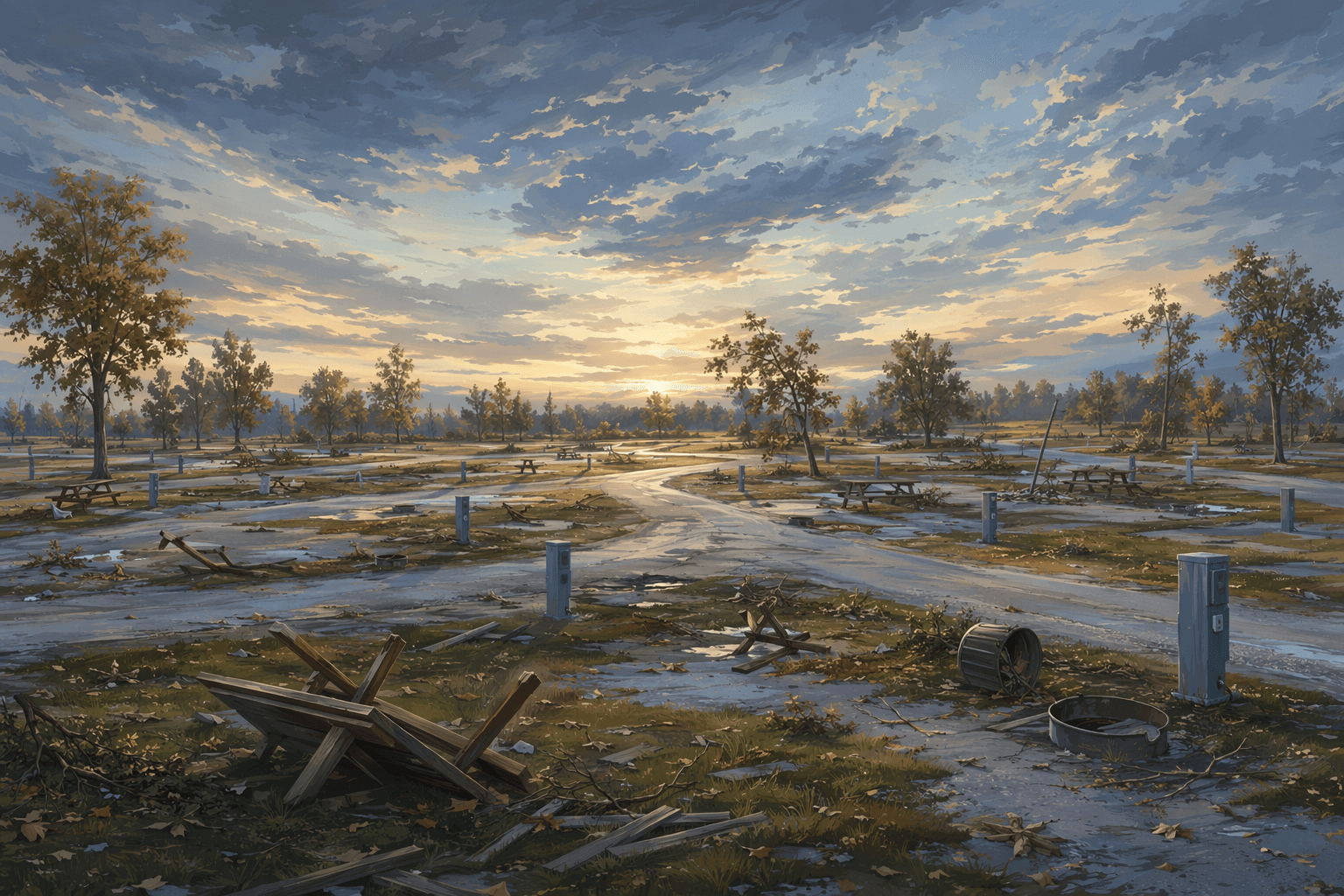 RV Park Damage - illustration, Jake Team LLC