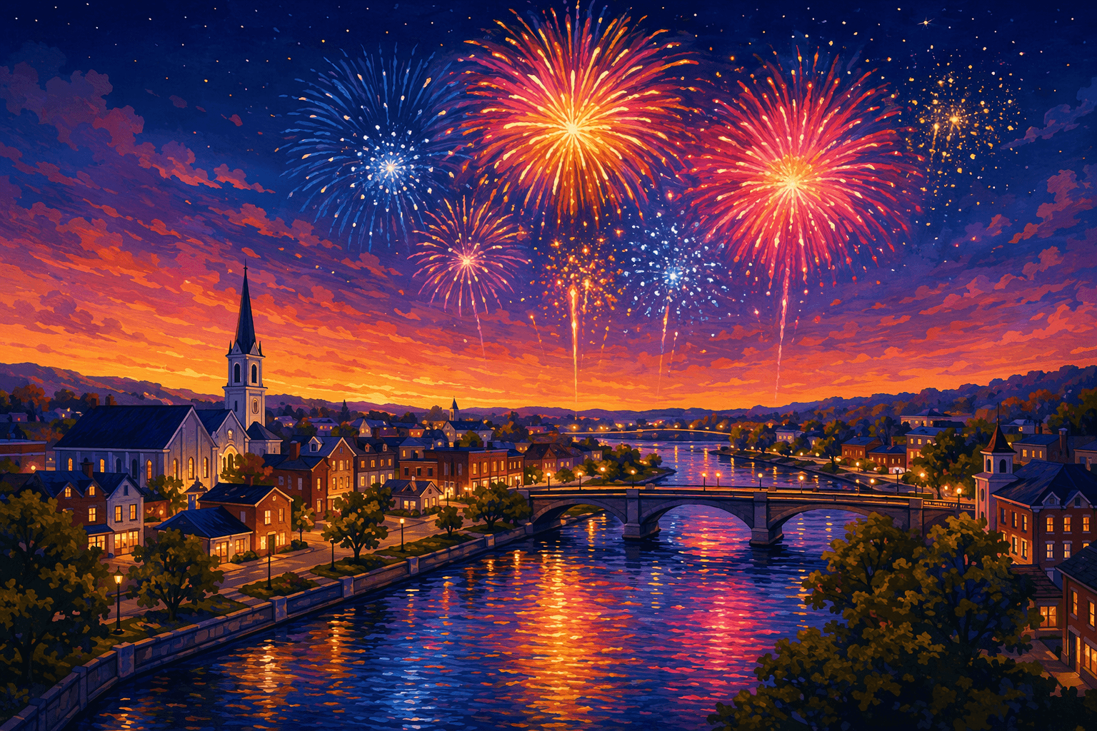 Fireworks show - illustration, Jake Team LLC